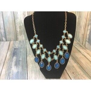 Blue and Teal Bib Necklace